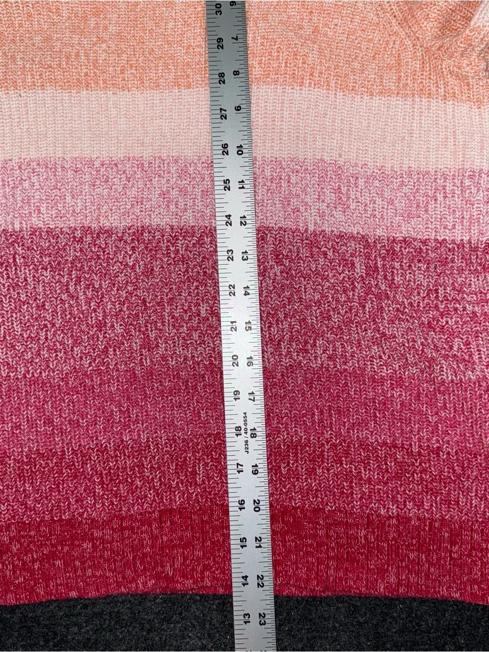 Talbots 100% Pima Cotton P Small Ombre Sweater Pink Orange Colorblock Knit Top